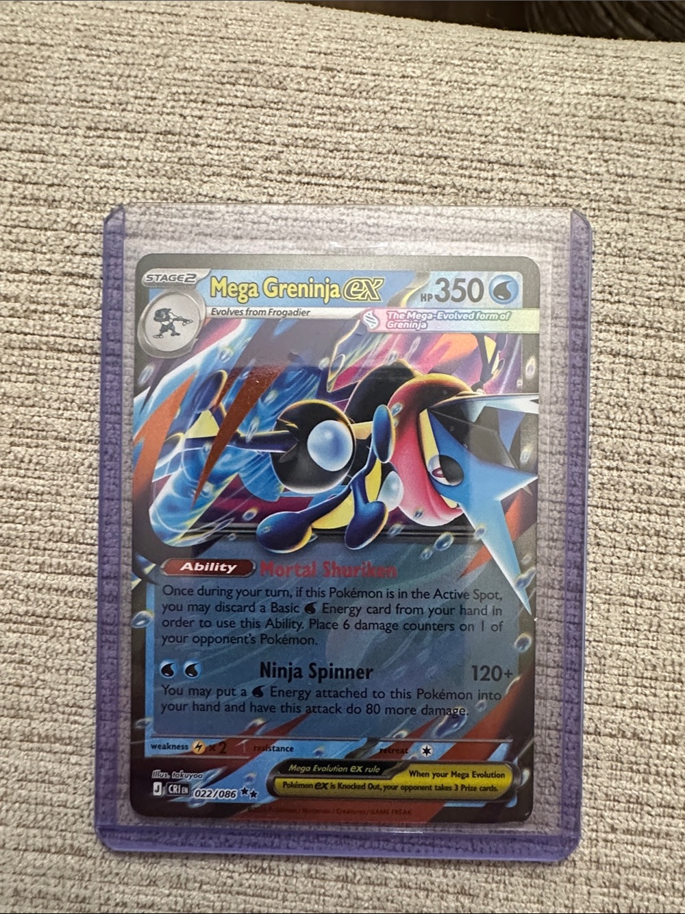 Pokemon Mega Greninja EX Card - Blue, Purple, Black